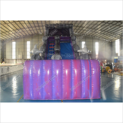 Purple Wave Single Lane Inflatable Waterslide Commercial Event Small Inflatable Dolphin Water Slide Pool - Inflatable-Zone