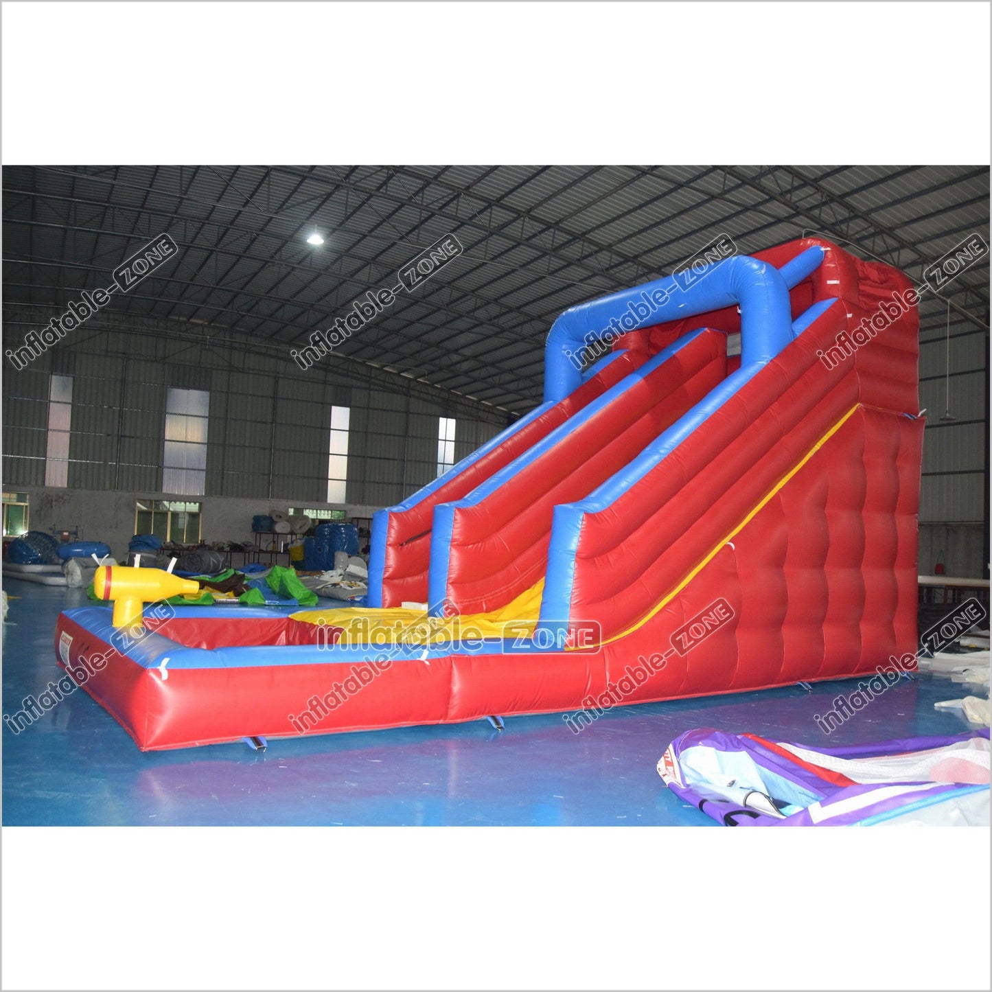 Single Lane Commercial Inflatable Wet Dry Slide Jumper Water Slide With Splash Pool For Kids And Adults - Inflatable-Zone