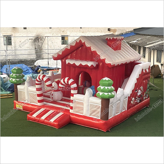 Sweet Candy Land Holiday Bounce And Slide Combo Inflatable Christmas Castle Obstacle Course House - Inflatable-Zone