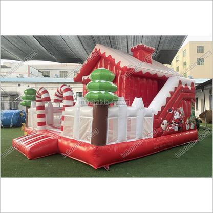 Sweet Candy Land Holiday Bounce And Slide Combo Inflatable Christmas Castle Obstacle Course House - Inflatable-Zone