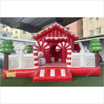 Sweet Candy Land Holiday Bounce And Slide Combo Inflatable Christmas Castle Obstacle Course House - Inflatable-Zone