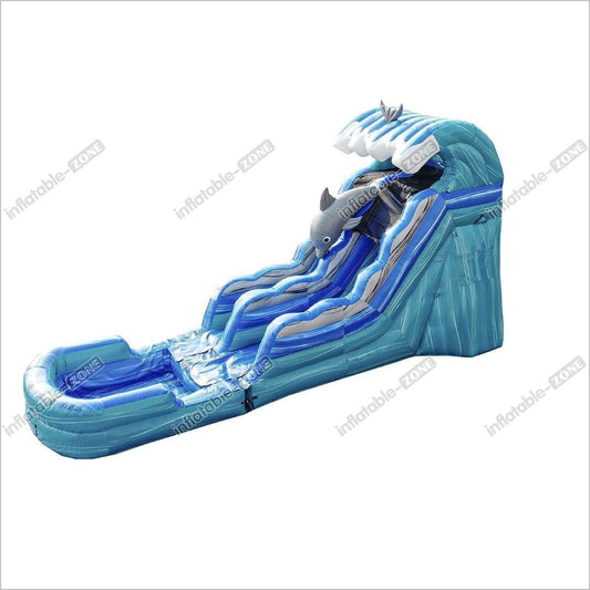 Dolphin Water Slide Inflatable With Splash Pool Party Jump And Slide Wet Dry Bouncer - Inflatable-Zone