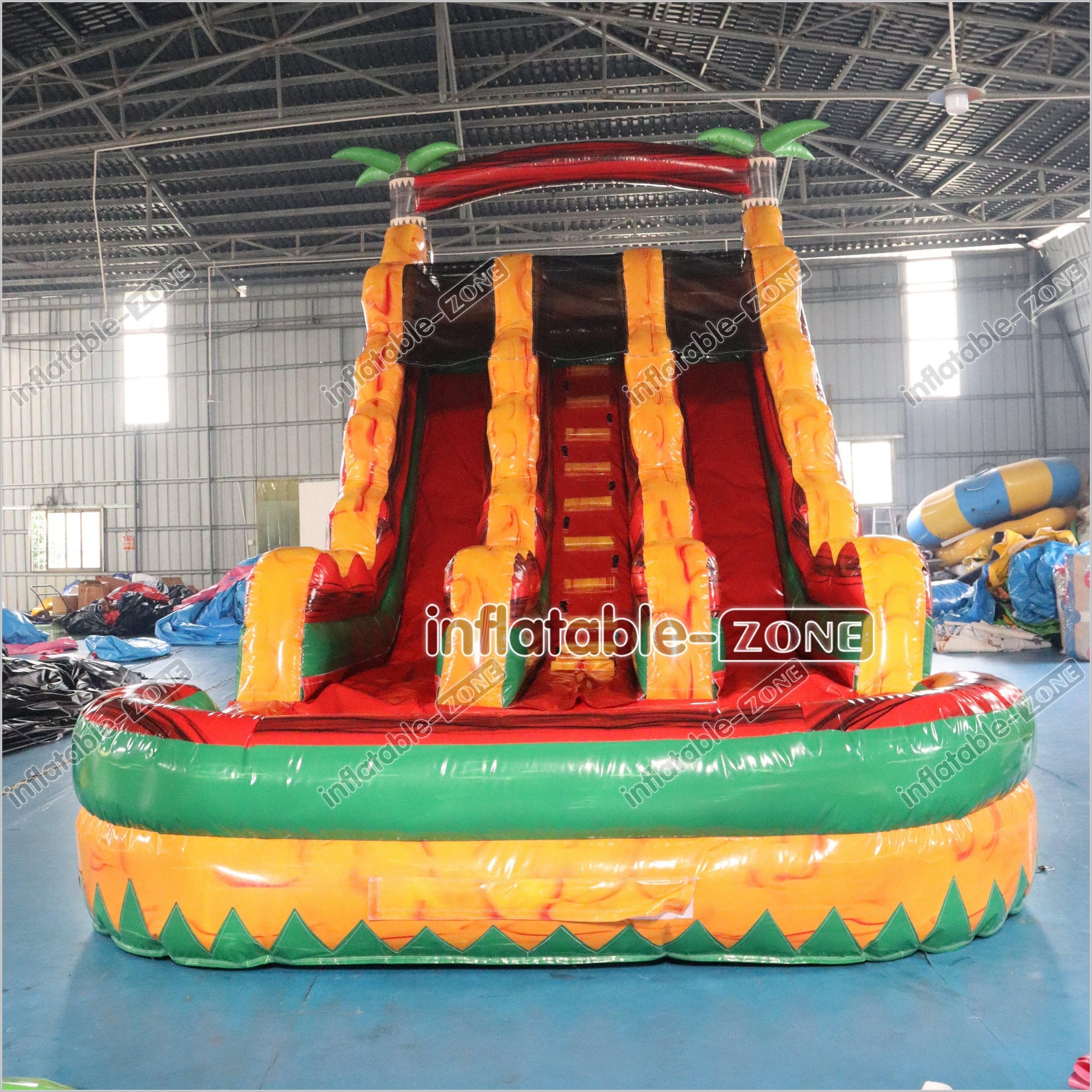 Tropical Giant Inflatable Slide With Pool Commercial Combo Large Inflatable Slides For Kids And Adults - Inflatable-Zone