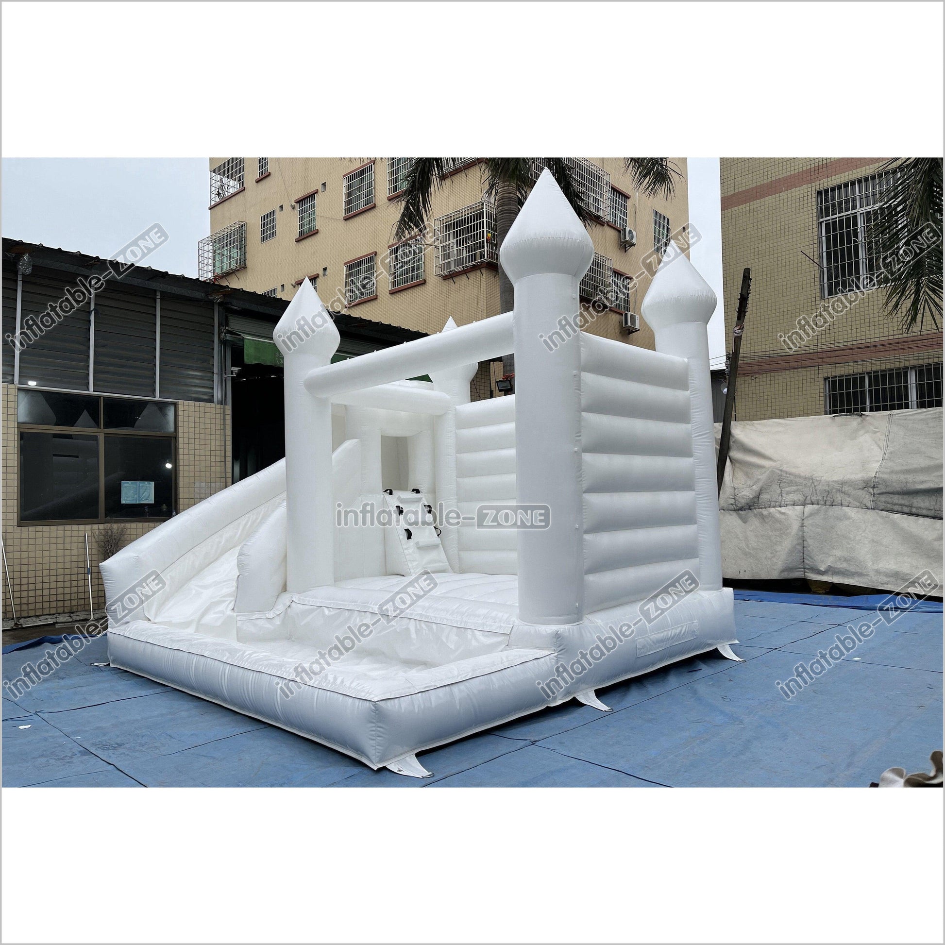 White Bounce House With Ball Pit Wedding Bouncy Castle With Slide Combo Party Inflatables - Inflatable-Zone
