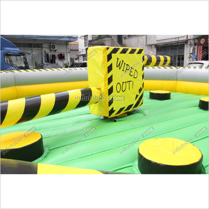 Giant Outdoor Inflatable Meltdown Challenge Eliminator Inflatable Wipeout Rotating Obstacles Sweeper Games - Inflatable-Zone