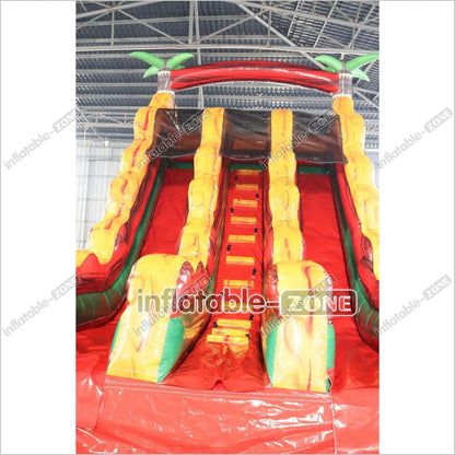 Tropical Giant Inflatable Slide With Pool Commercial Combo Large Inflatable Slides For Kids And Adults - Inflatable-Zone