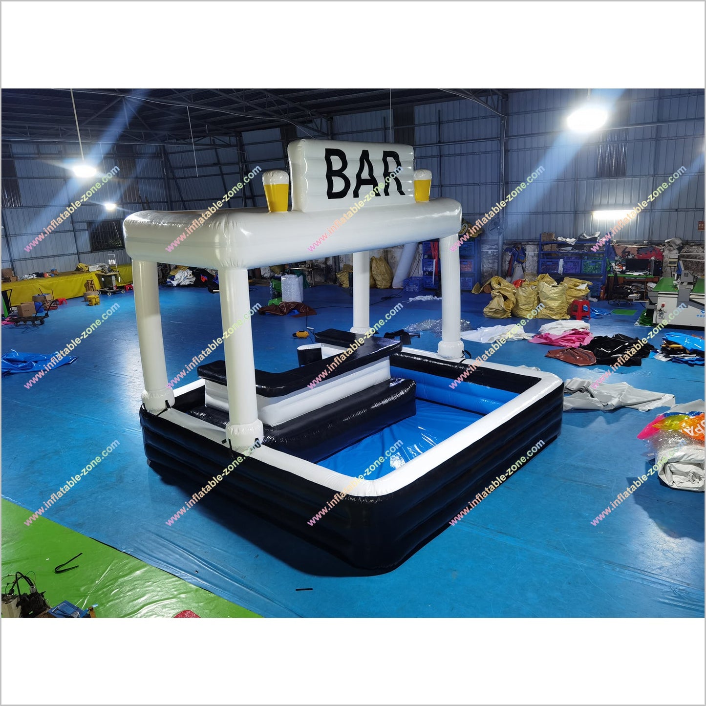 Relaxing Inflatable Pool Bar Water Inflatable Floating Pool Table Sports Bar For Private Parties - Inflatable-Zone