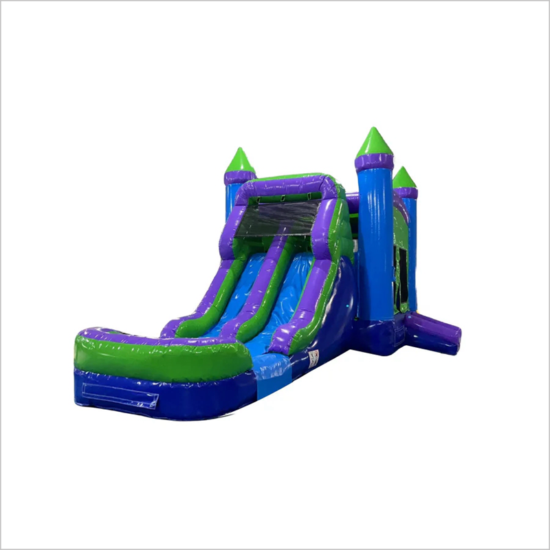 Large Bouncy Castle Dual Lane Water Slide Wet Dry Combo Bounce House Jumping Party - Inflatable-Zone
