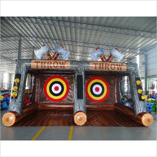 Best Sport Inflatable Axe Throwing Game Archery Shooting Target Double Axe Throw Soft Play Area Near Me - Inflatable-Zone