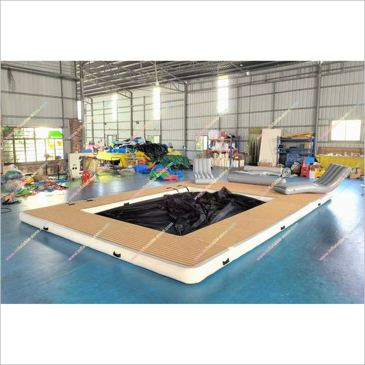 Inflatable Sea Pool With Sofas Water Park Playground Equipment Swimming Pool Platform For Yacht Boat - Inflatable-Zone