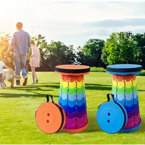 Collapsible Stool For Adults, Portable Retractable Folding Telescoping Foldable Outdoor Camping Stool Holds