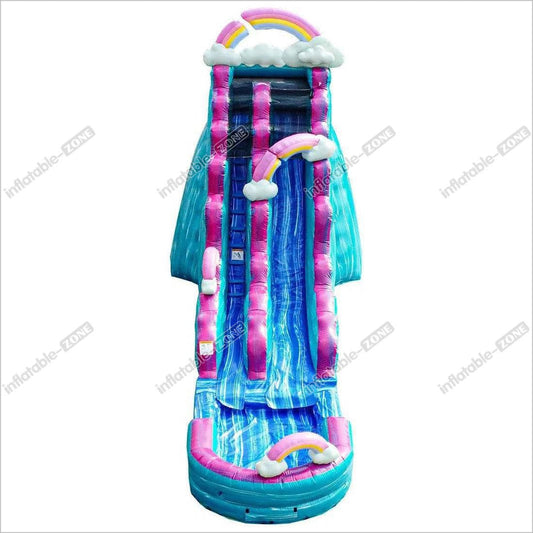 Commercial inflatable rainbow clouds water slide to Teresa - Inflatable-Zone