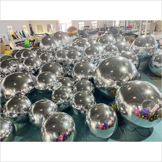 Silver Inflatable Mirror Ball Giant Inflatable Hanging Decoration Mirrors For Disco Ball - Inflatable-Zone
