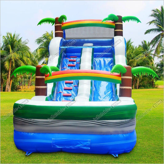 Tropical Inflatable Water Slide Gigantic Inflatable Garden Slide Blow Up Party Adults - Inflatable-Zone