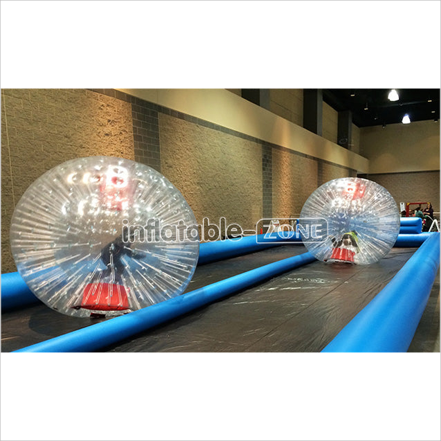 2 Lane Slide Inflatable Race Track Go Kart Track For Zorb Ball - Inflatable-Zone