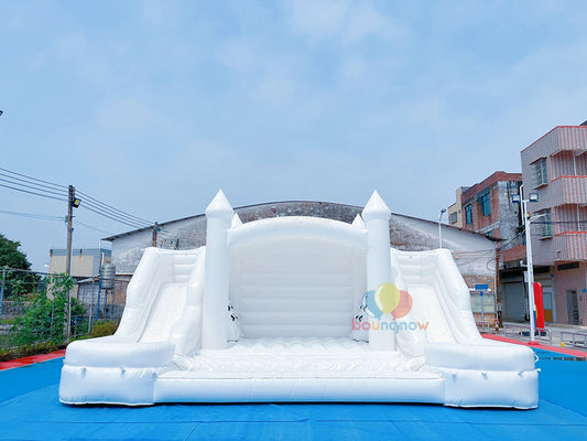 White Inflatable Bounce House Kids Outdoor Inflatable Castle Safe Design for Wedding