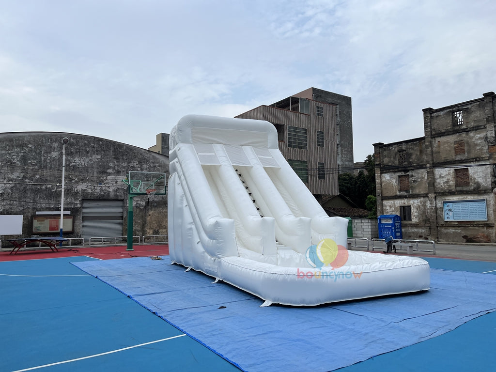 White Wedding Inflatable Bouncer Water Slide Elegant Fun for Weddings & Celebrations