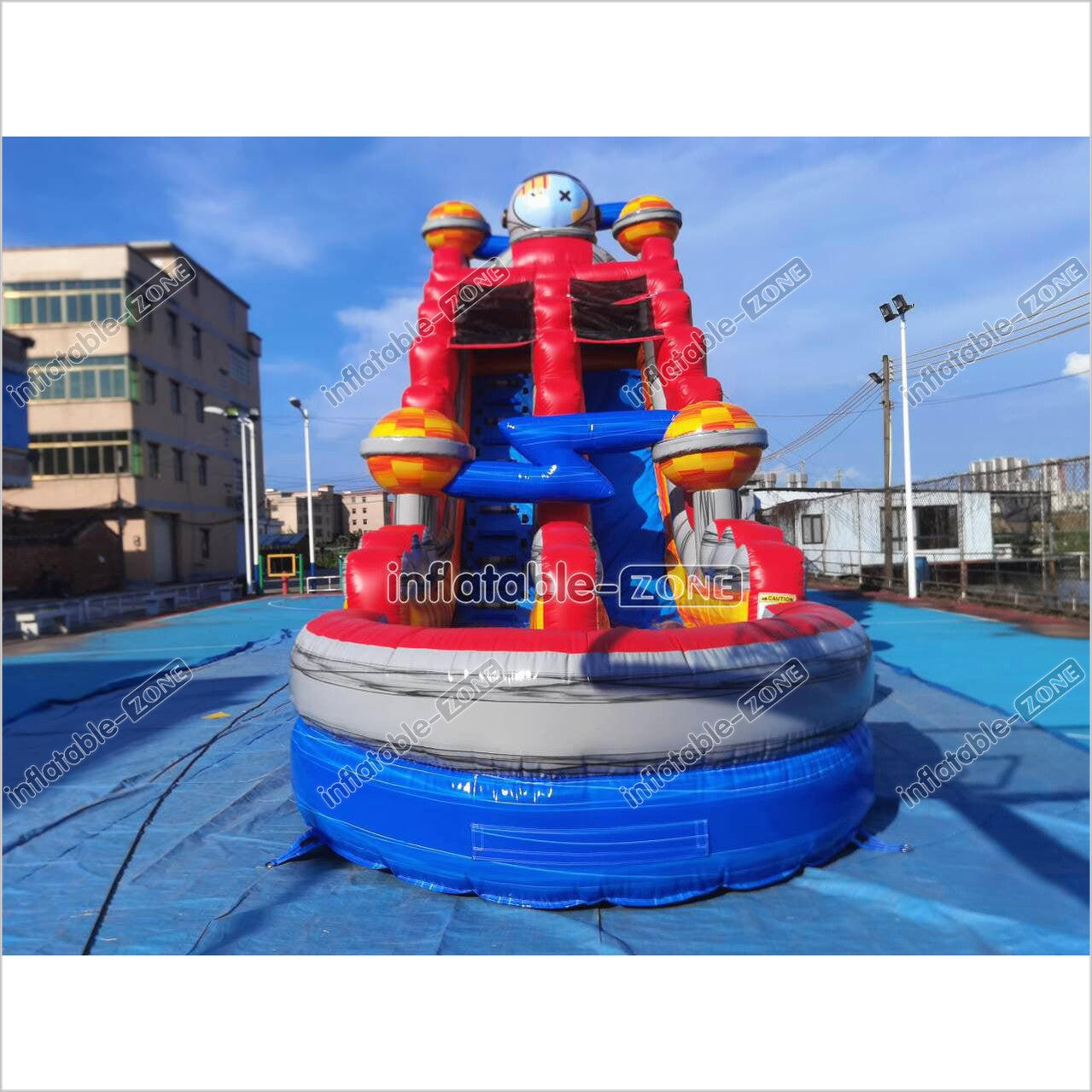 Space Astronaut Adventure Water Slide Outdoor Playground Inflatable Blow Up Water Slide With Splash Pool - Inflatable-Zone