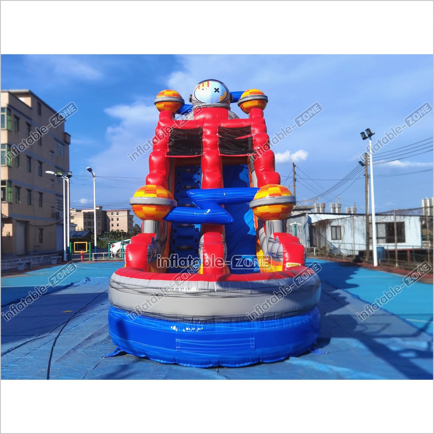 Space Astronaut Adventure Water Slide Outdoor Playground Inflatable Blow Up Water Slide With Splash Pool - Inflatable-Zone