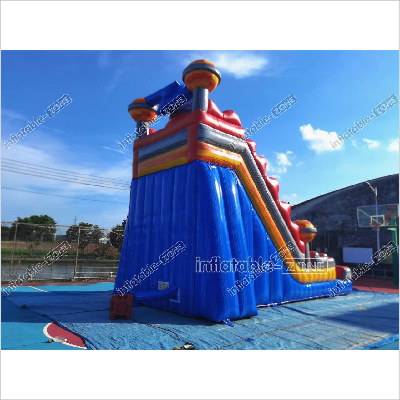 Space Astronaut Adventure Water Slide Outdoor Playground Inflatable Blow Up Water Slide With Splash Pool - Inflatable-Zone