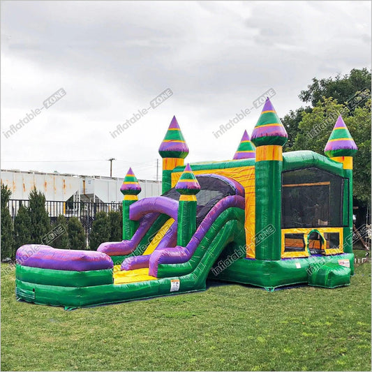 Jump House Water Slide Commercial Bouncy Castle Wet Dry Combo Big Bounce Entertainment - Inflatable-Zone