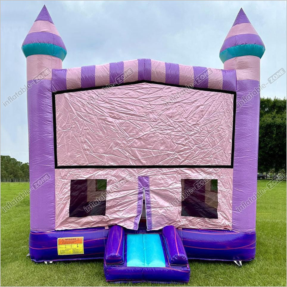 Castle Bounce House Happy Jump Fun N Sun Inflatables Bouncer With Hoop Bouncy Time Party - Inflatable-Zone