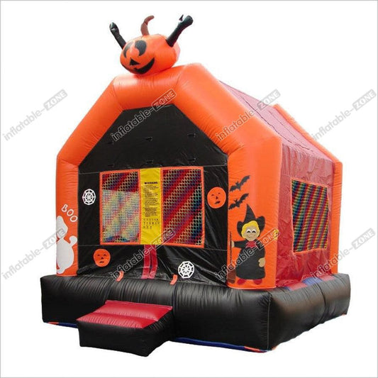 Halloween Bounce House Happy Hop Bouncy Castle Blow Up Jumper Party Bouncer Play Center - Inflatable-Zone