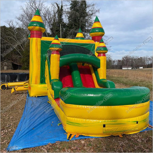 Wet Dry Combo Bounce House Water Slide Play Yard Inflatable Bouncer Little Castle - Inflatable-Zone