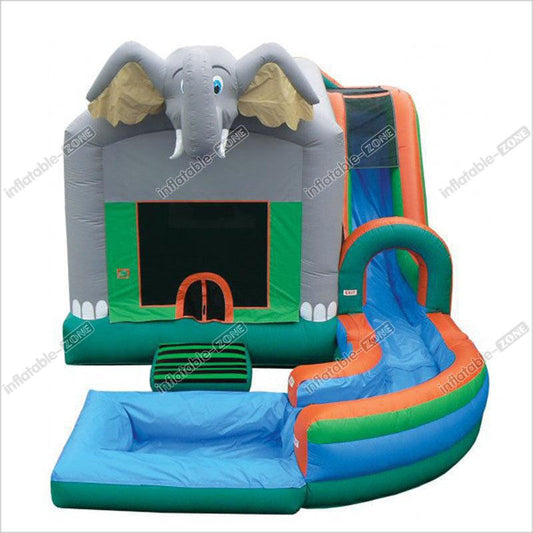 Water Slide Bounce House Party Packages Airflow Bouncy Castle Jungle Inflatables Combo Splash Jump - Inflatable-Zone