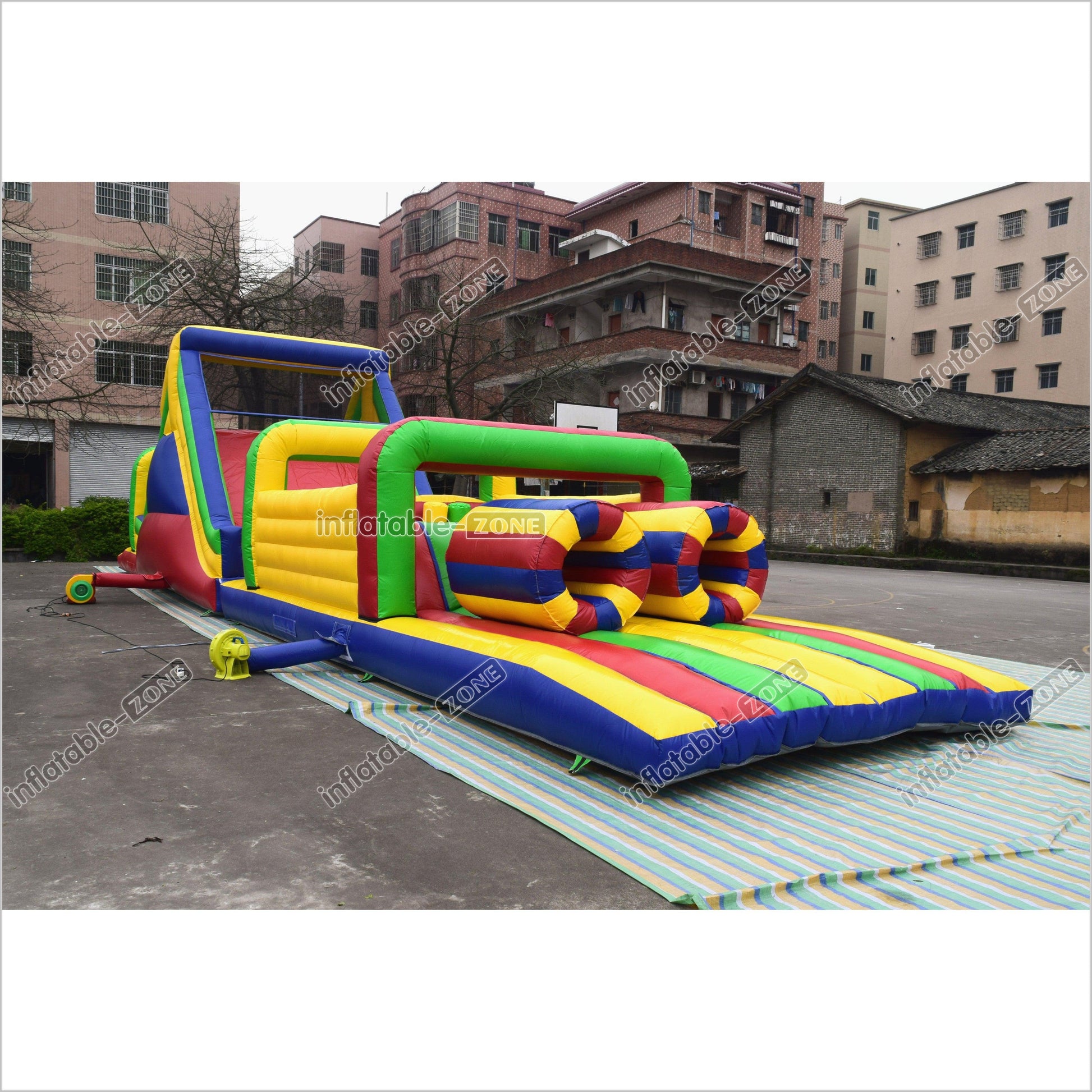 Blow Up Slide Obstacle Course Large Inflatable Assault Course Obstacle Jumpers For Rent - Inflatable-Zone