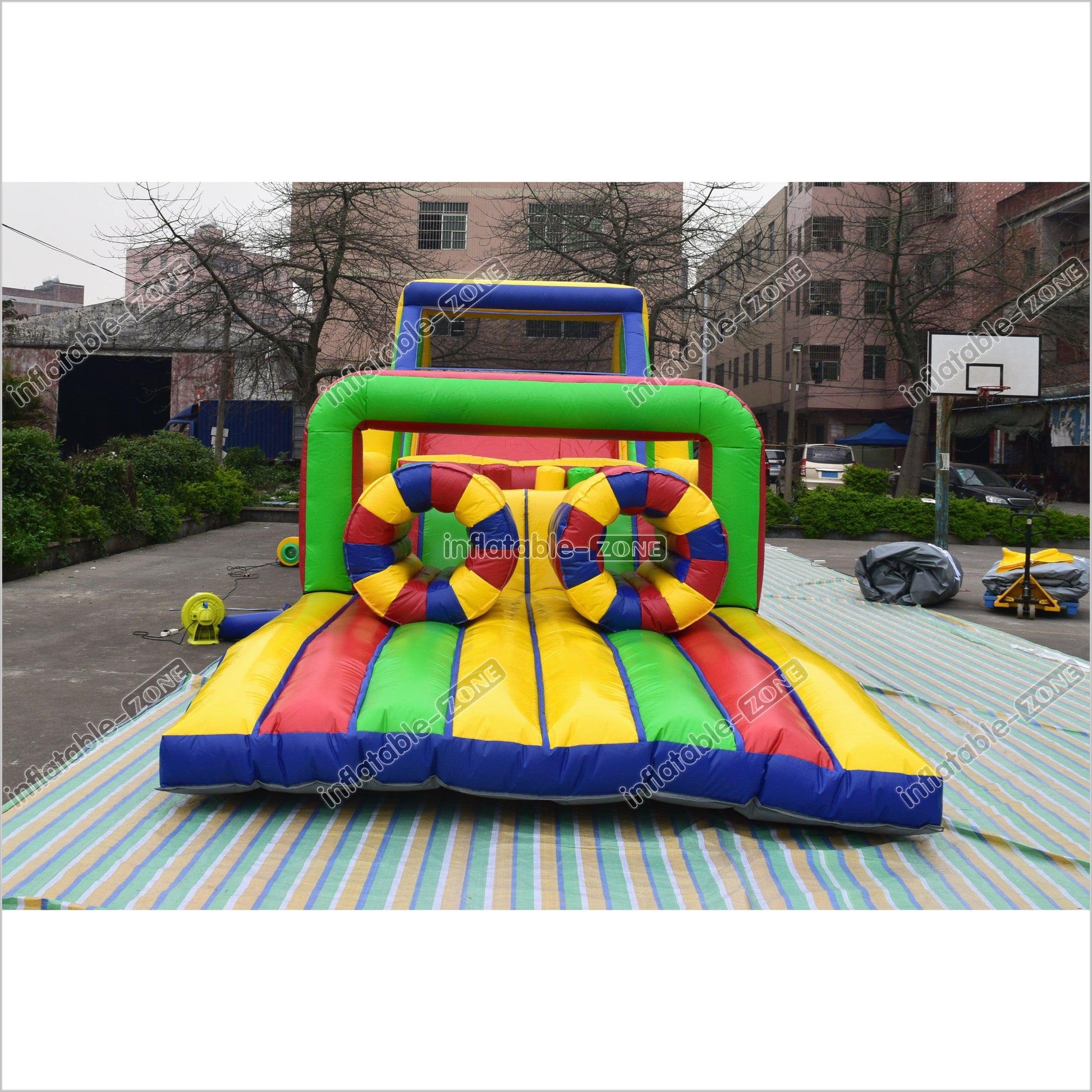 Blow Up Slide Obstacle Course Large Inflatable Assault Course Obstacle Jumpers For Rent - Inflatable-Zone