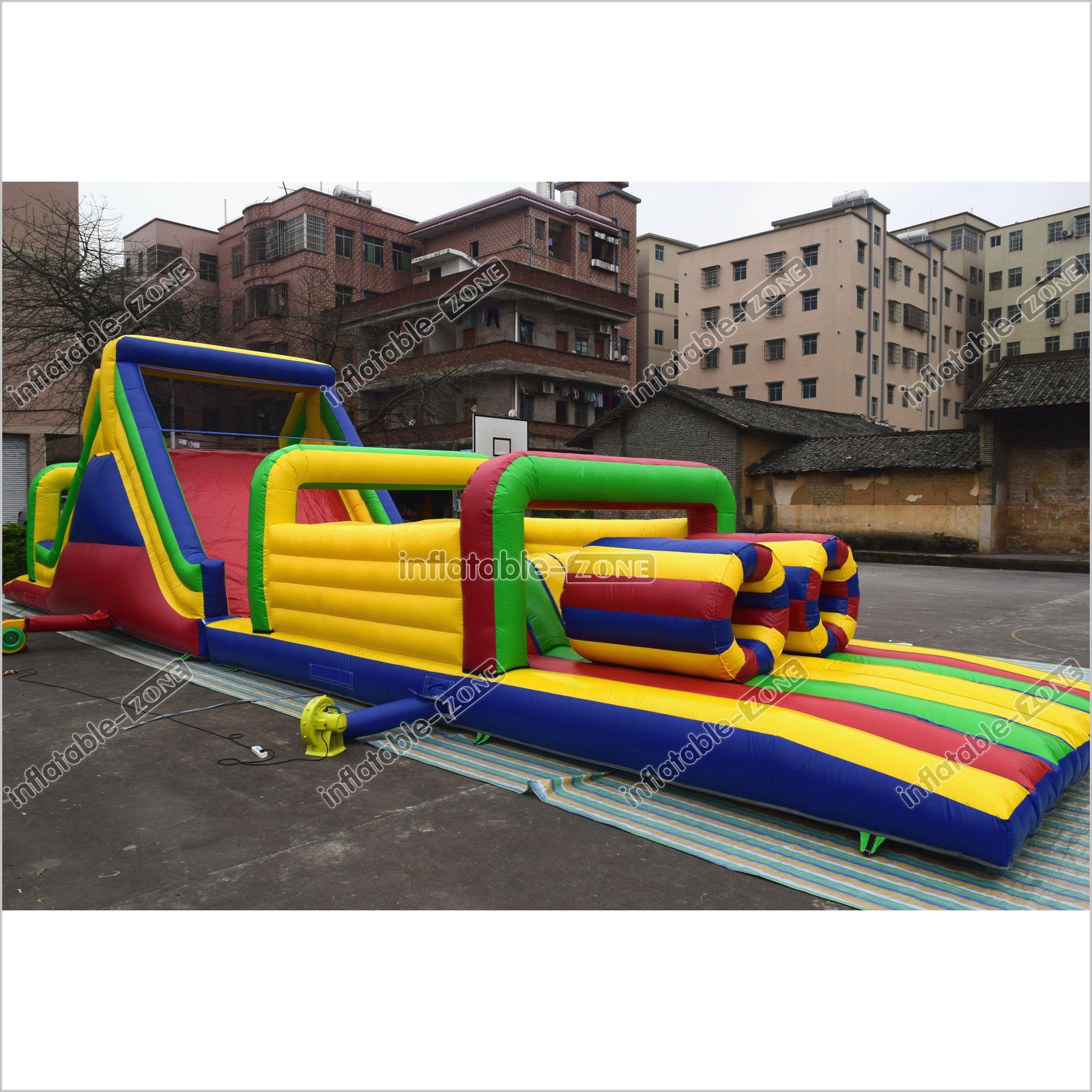 Blow Up Slide Obstacle Course Large Inflatable Assault Course Obstacle Jumpers For Rent - Inflatable-Zone