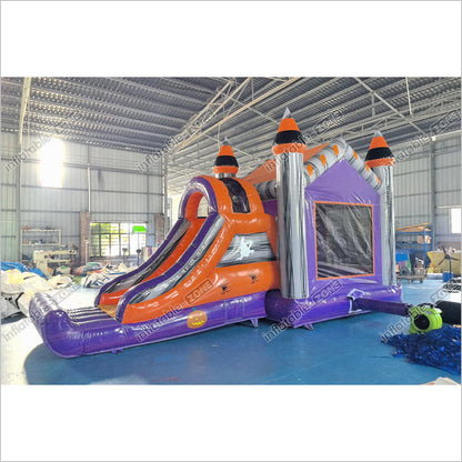 Bounce House Halloween Happy Hop Inflatable Slide Ghost On Pumpkin Bouncy Castle Slide Combo For Sale - Inflatable-Zone