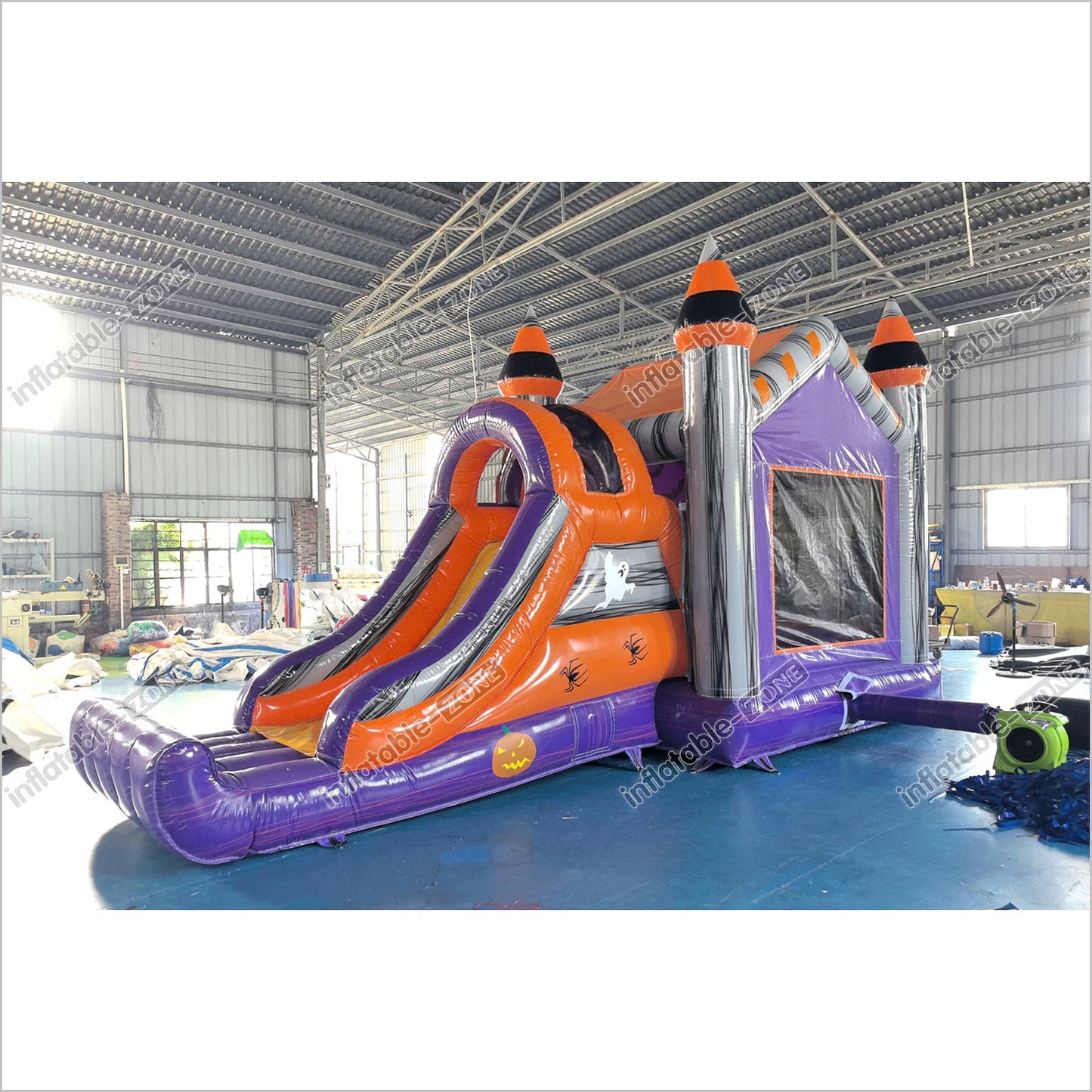 Bounce House Halloween Happy Hop Inflatable Slide Ghost On Pumpkin Bouncy Castle Slide Combo For Sale - Inflatable-Zone