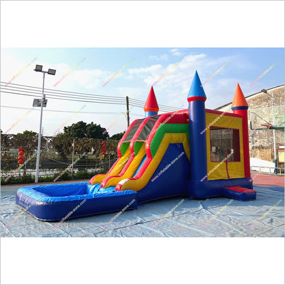 Jump Combo Waterslide Bouncy Castle Inflatable Water Playground Bounce House With Double Slide