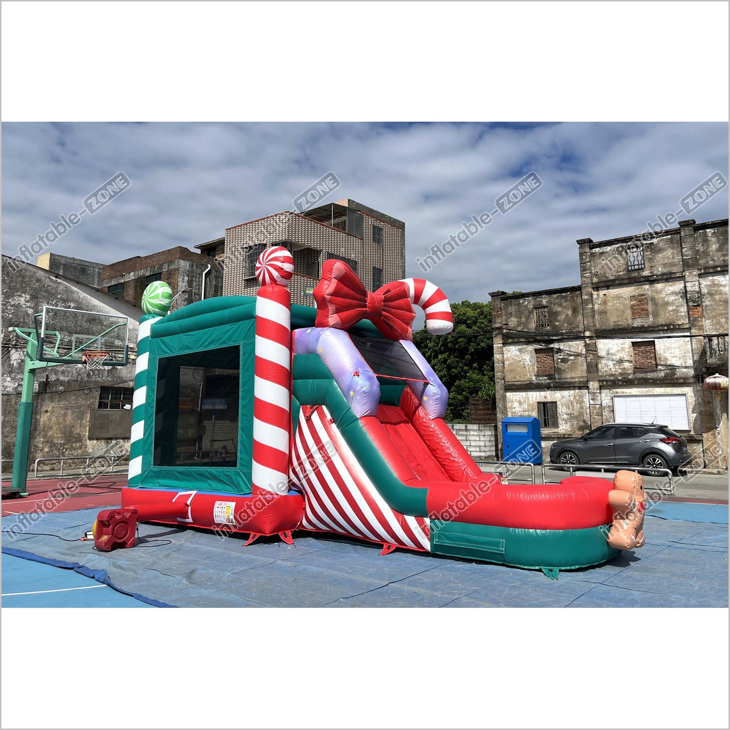 Candy Cane Christmas Tree Inflatable Bounce House With Water Slide Combo Game Bouncy Castle And Slide Hire - Inflatable-Zone