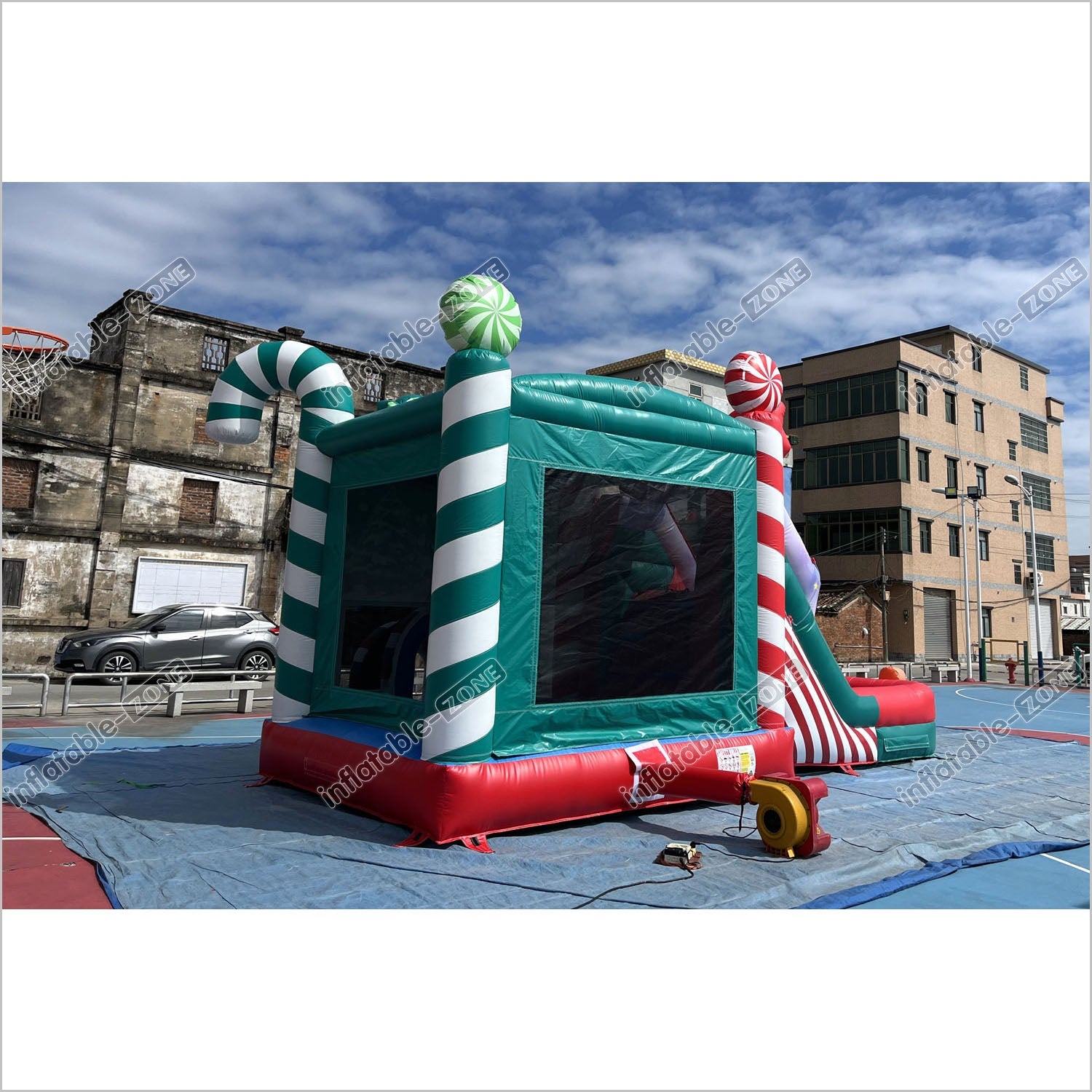 Candy Cane Christmas Tree Inflatable Bounce House With Water Slide Combo Game Bouncy Castle And Slide Hire - Inflatable-Zone