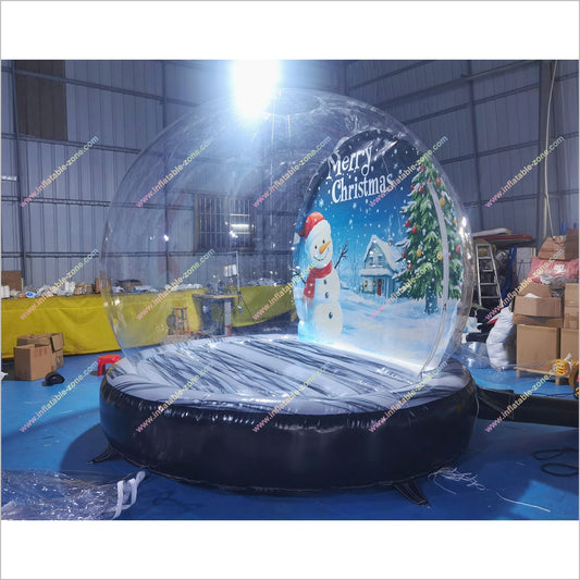 Christmas Blow Up Snow Globe Advertising Balloon Inflatable Snowman Snow Globe Dome Bubble Tent Photo Booth Decoration - Inflatable-Zone