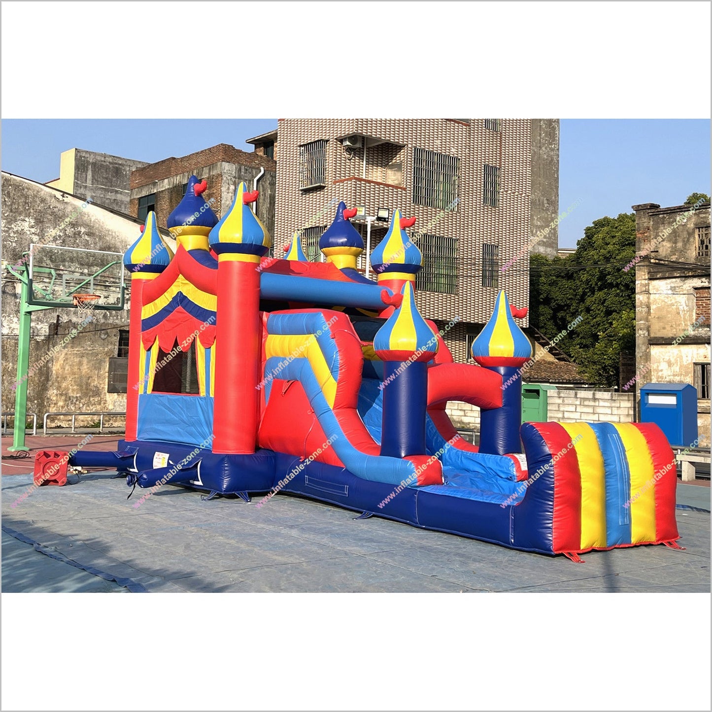 Circus Colours Inflatable Combos Bouncy Castle Slide And Pool Inflatable Parks Near Me Water Slide Bounce House Rental