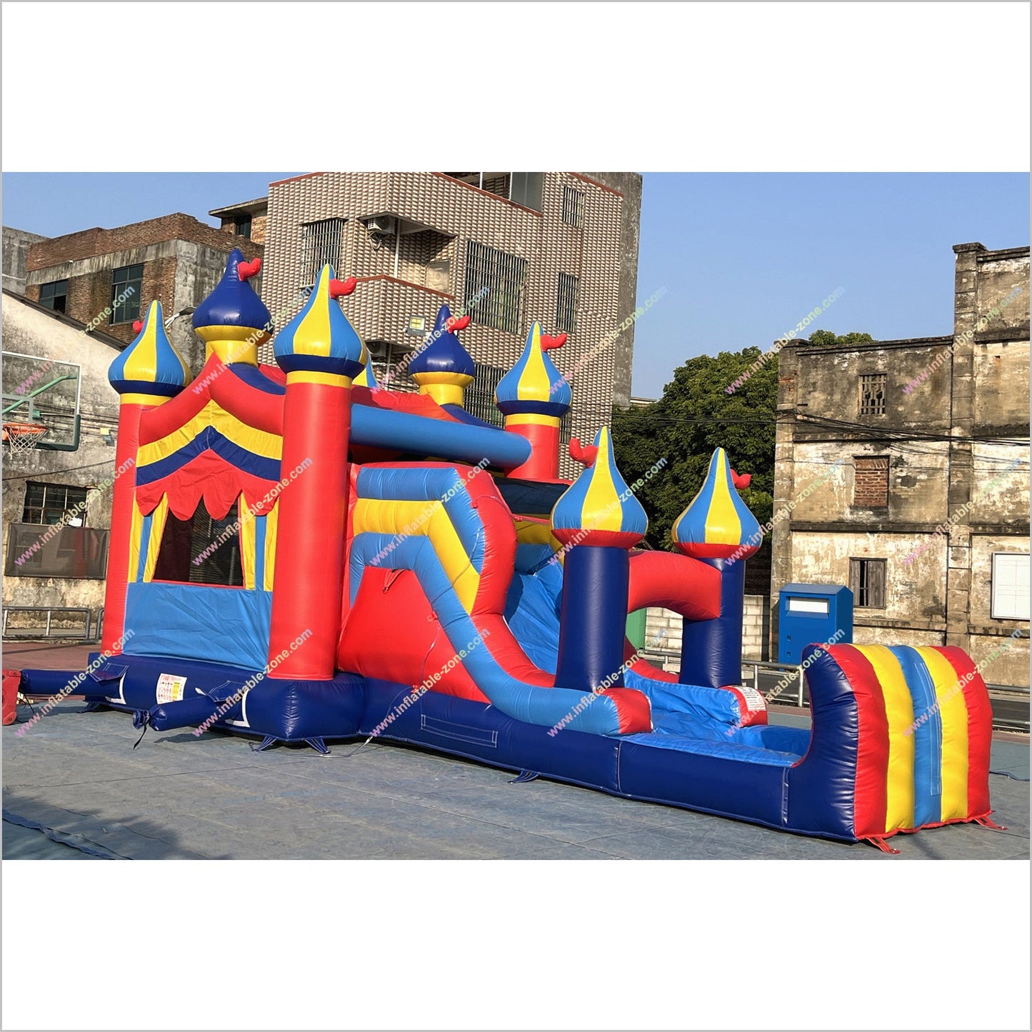 Circus Colours Inflatable Combos Bouncy Castle Slide And Pool Inflatable Parks Near Me Water Slide Bounce House Rental