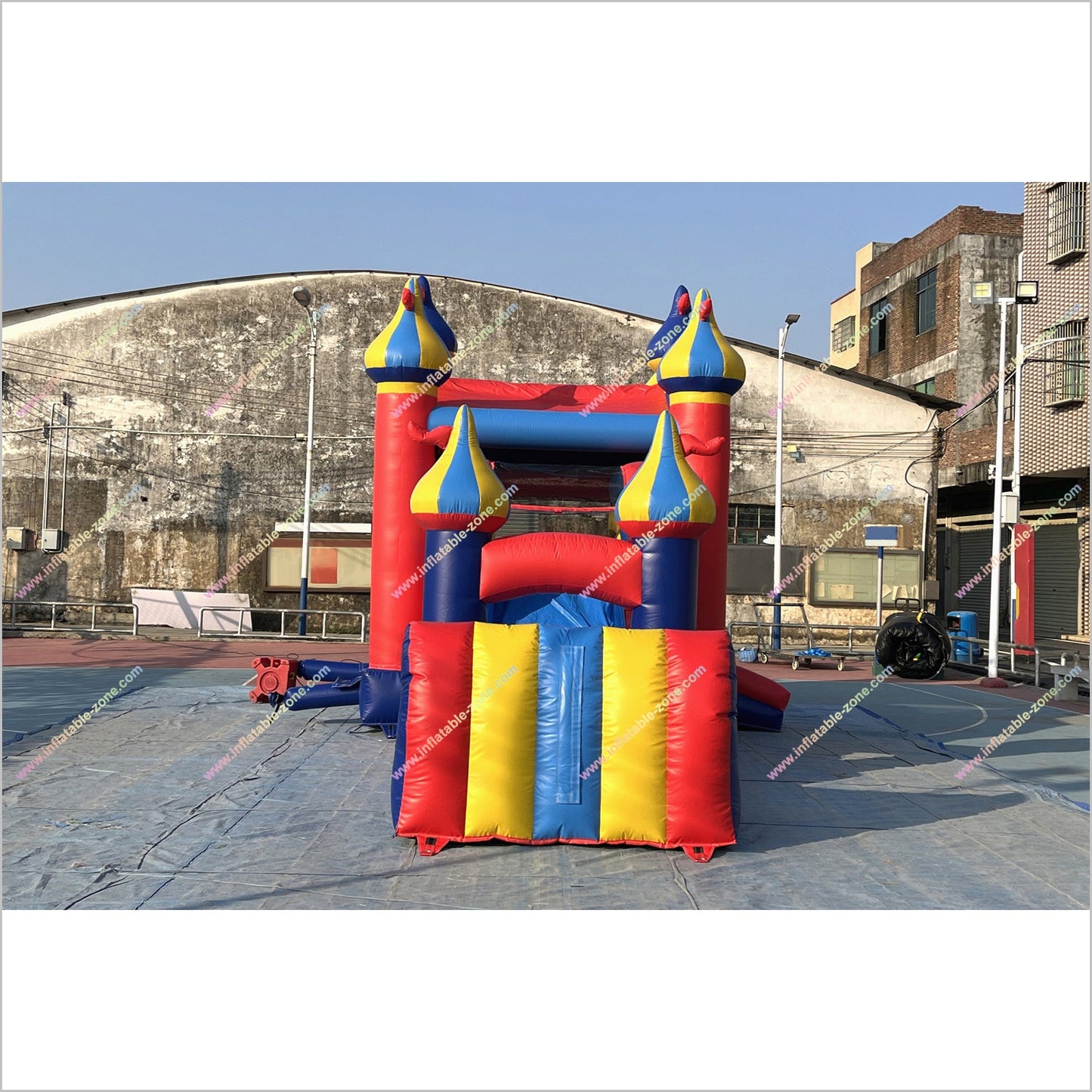 Circus Colours Inflatable Combos Bouncy Castle Slide And Pool Inflatable Parks Near Me Water Slide Bounce House Rental