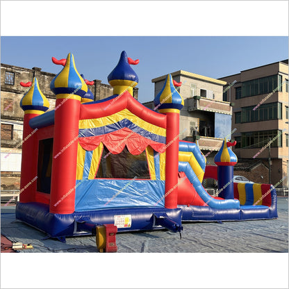 Circus Colours Inflatable Combos Bouncy Castle Slide And Pool Inflatable Parks Near Me Water Slide Bounce House Rental