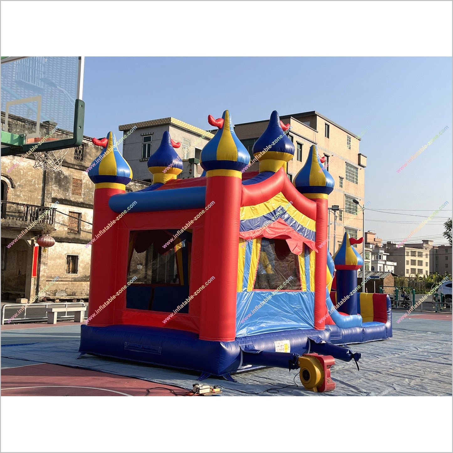Circus Colours Inflatable Combos Bouncy Castle Slide And Pool Inflatable Parks Near Me Water Slide Bounce House Rental