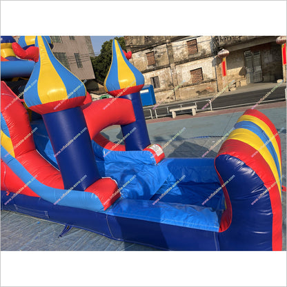 Circus Colours Inflatable Combos Bouncy Castle Slide And Pool Inflatable Parks Near Me Water Slide Bounce House Rental