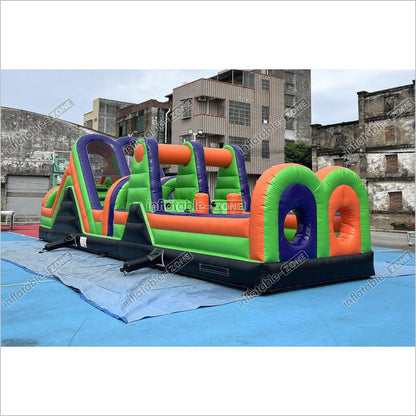 Commercial Obstacle Course Inflatable Interactive Games Obstacle Course Moon Bounce Outdoor Playground Slide - Inflatable-Zone