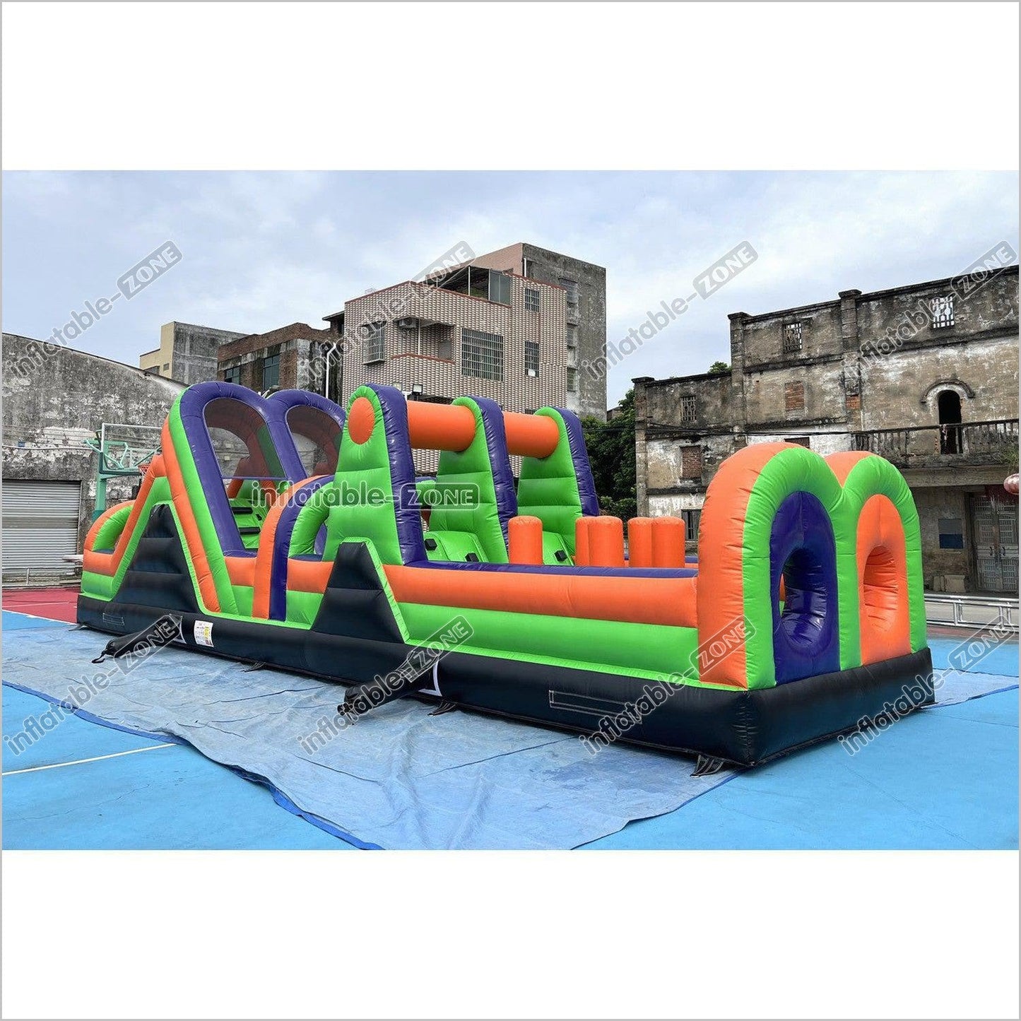 Commercial Obstacle Course Inflatable Interactive Games Obstacle Course Moon Bounce Outdoor Playground Slide - Inflatable-Zone