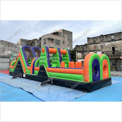 Commercial Obstacle Course Inflatable Interactive Games Obstacle Course Moon Bounce Outdoor Playground Slide - Inflatable-Zone