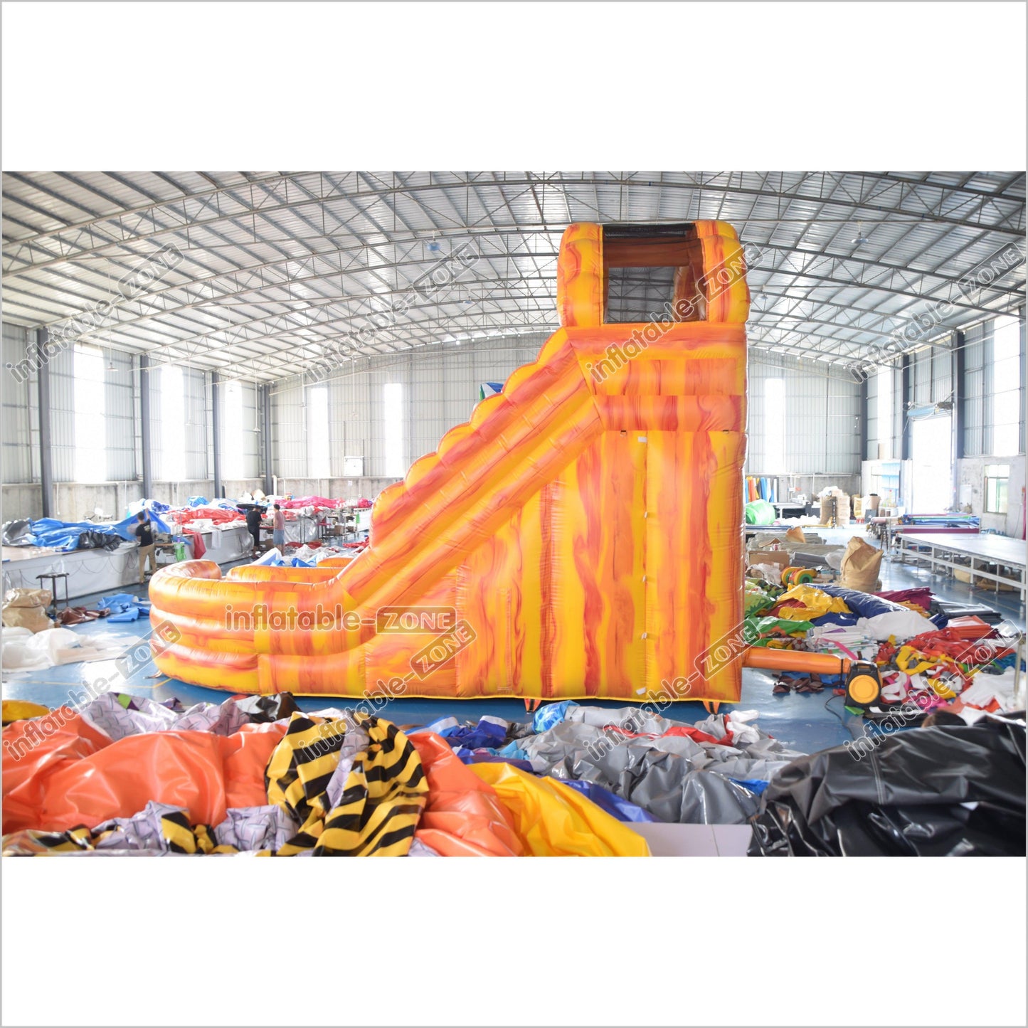 Slam N Curve Inflatable Water Slide Sunny Fun Largest Blow Up Splash Pool Double Lane Water Slide - Inflatable-Zone