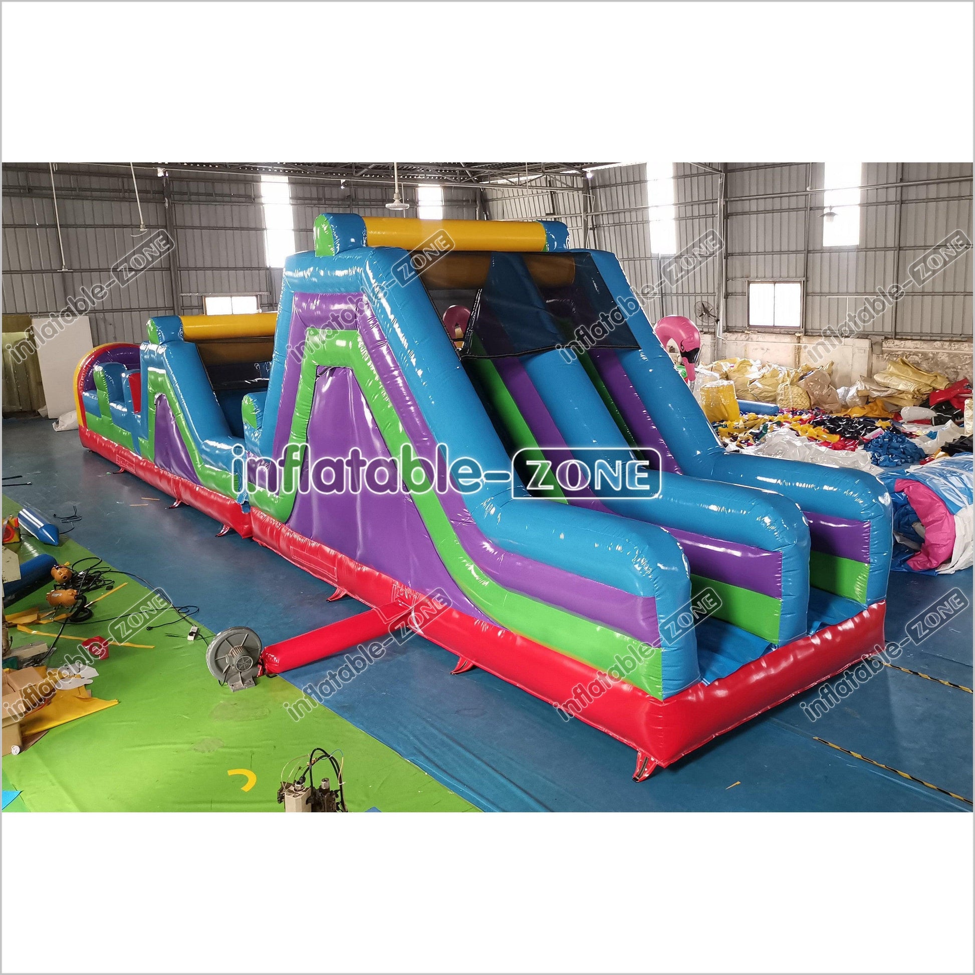 Giant Inflatable Obstacle Course Slip And Slide Fun Bouncy Obstacle Course For Adults And Kids - Inflatable-Zone