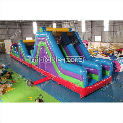 Giant Inflatable Obstacle Course Slip And Slide Fun Bouncy Obstacle Course For Adults And Kids - Inflatable-Zone